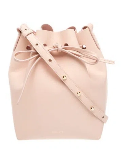 Pre-owned Mansur Gavriel Leather Bucket Bag In Pink