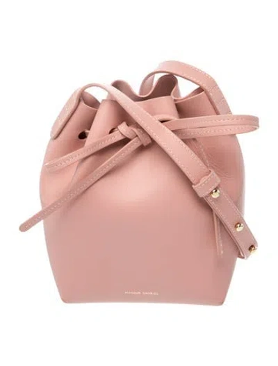 Pre-owned Mansur Gavriel Leather Bucket Bag In Pink
