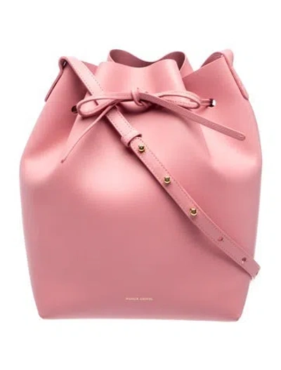 Pre-owned Mansur Gavriel Leather Bucket Bag In Pink