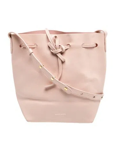 Pre-owned Mansur Gavriel Leather Bucket Bag In Pink