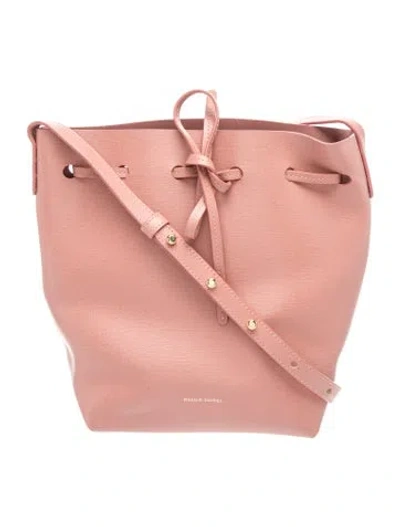 Pre-owned Mansur Gavriel Leather Bucket Bag In Pink
