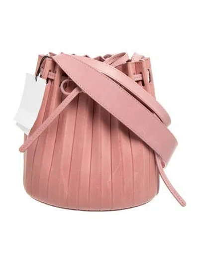 Pre-owned Mansur Gavriel Leather Bucket Bag In Pink