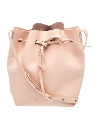 Pre-owned Mansur Gavriel Leather Bucket Bag In Pink