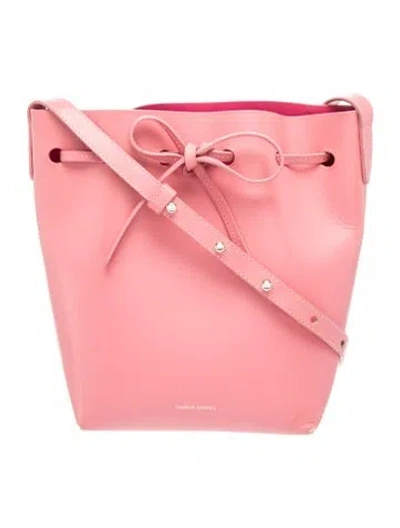 Pre-owned Mansur Gavriel Leather Bucket Bag In Pink