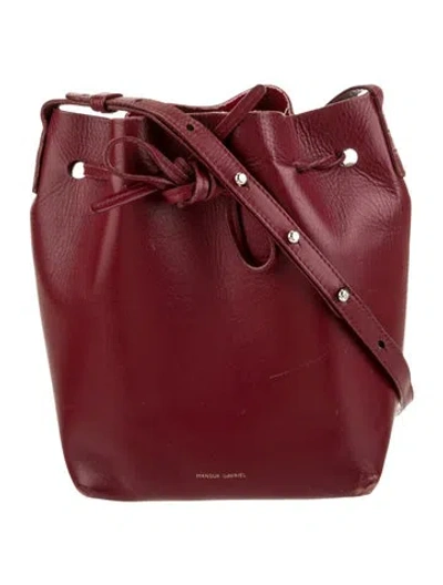 Pre-owned Mansur Gavriel Leather Bucket Bag In Red