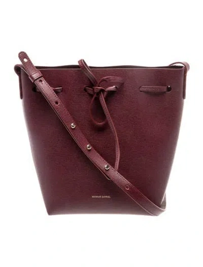 Pre-owned Mansur Gavriel Leather Bucket Bag In Red