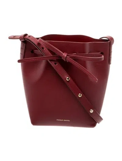 Pre-owned Mansur Gavriel Leather Bucket Bag In Red