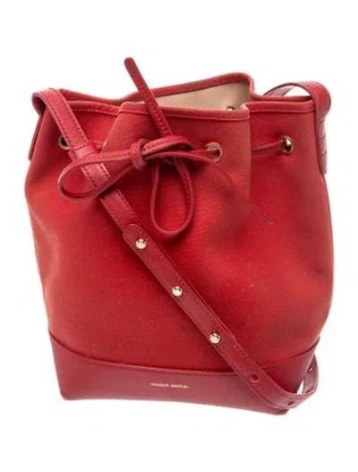 Pre-owned Mansur Gavriel Leather Bucket Bag In Red