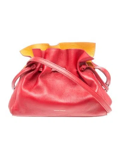 Pre-owned Mansur Gavriel Leather Bucket Bag In Red