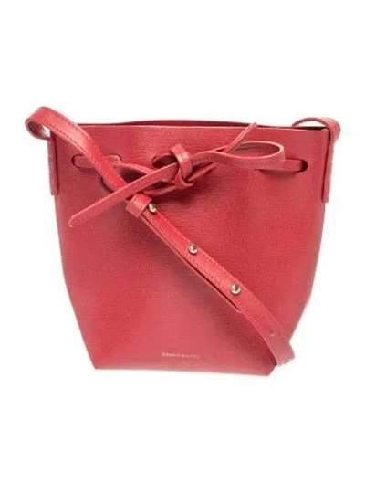 Pre-owned Mansur Gavriel Leather Bucket Bag In Red
