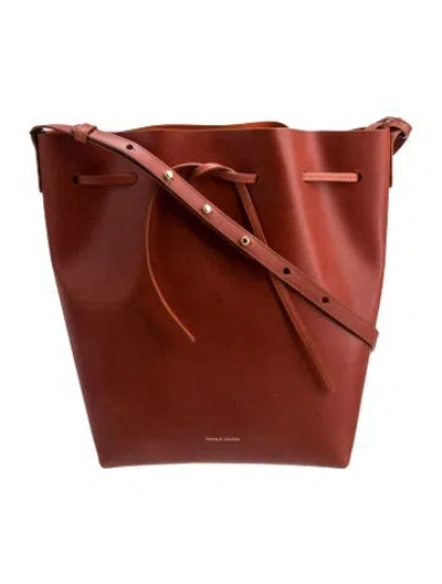 Pre-owned Mansur Gavriel Leather Bucket Bag W/ Tags In Brown