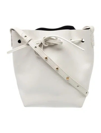 Pre-owned Mansur Gavriel Leather Bucket Bag In White