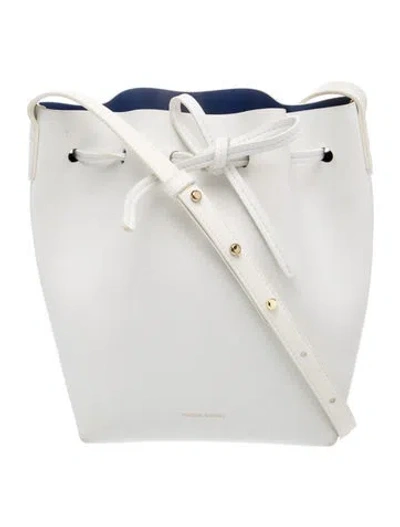 Pre-owned Mansur Gavriel Leather Bucket Bag In White