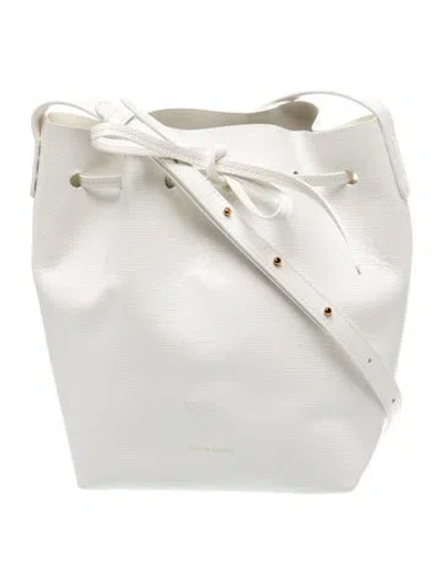 Pre-owned Mansur Gavriel Leather Bucket Bag In White