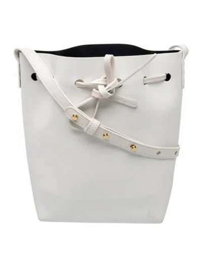 Pre-owned Mansur Gavriel Leather Bucket Bag In White