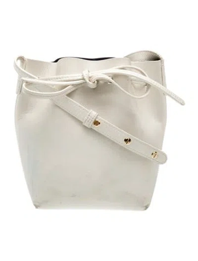 Pre-owned Mansur Gavriel Leather Bucket Bag In White