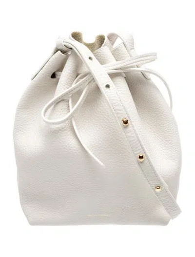 Pre-owned Mansur Gavriel Leather Bucket Bag In White
