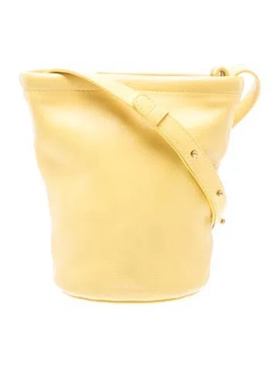Pre-owned Mansur Gavriel Leather Bucket Bag In Yellow