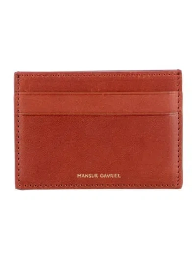 Pre-owned Mansur Gavriel Leather Card Holder In Red