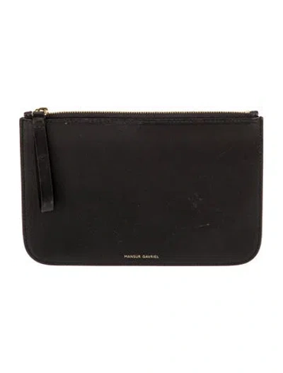 Pre-owned Mansur Gavriel Leather Clutch In Black