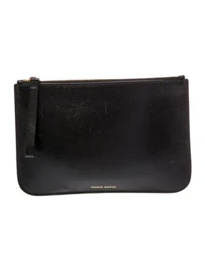 Pre-owned Mansur Gavriel Leather Clutch In Black