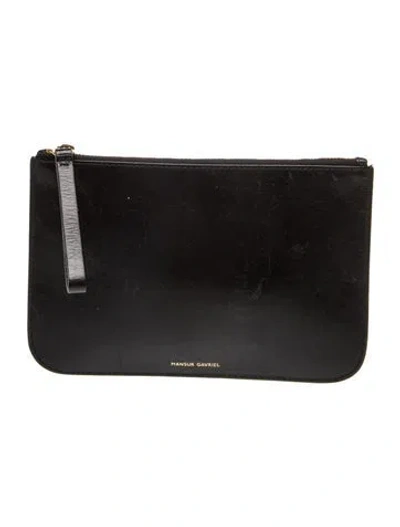 Pre-owned Mansur Gavriel Leather Clutch In Black