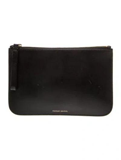 Pre-owned Mansur Gavriel Leather Clutch In Black