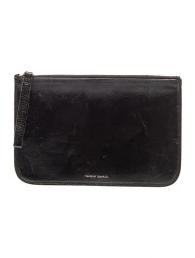 Pre-owned Mansur Gavriel Leather Clutch In Black