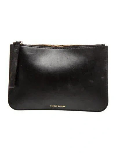Pre-owned Mansur Gavriel Leather Clutch In Black