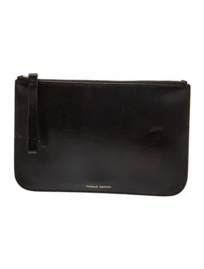 Pre-owned Mansur Gavriel Leather Clutch In Black