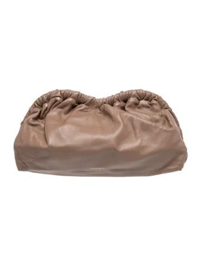 Pre-owned Mansur Gavriel Leather Clutch In Brown