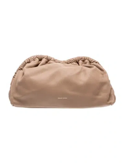 Pre-owned Mansur Gavriel Leather Clutch In Neutrals