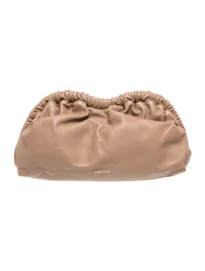 Pre-owned Mansur Gavriel Leather Clutch In Neutrals