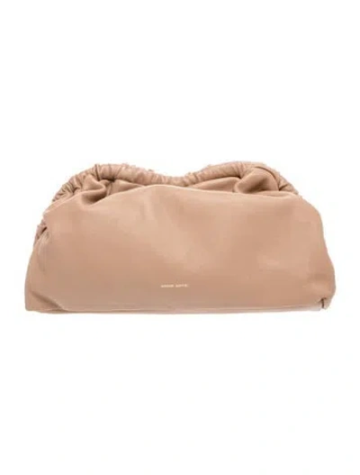 Pre-owned Mansur Gavriel Leather Clutch In Neutrals