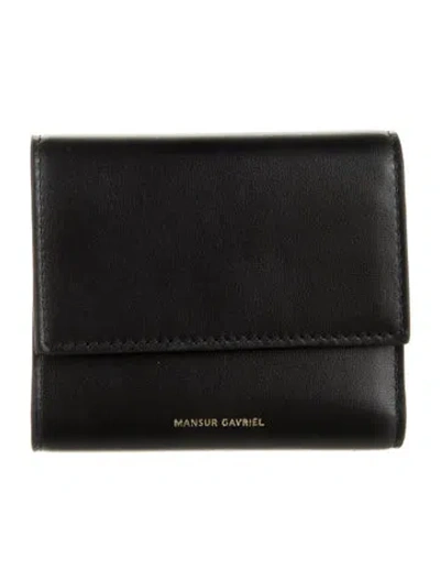 Pre-owned Mansur Gavriel Leather Coin Pouch In Black