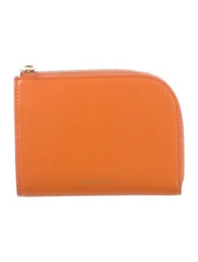 Pre-owned Mansur Gavriel Leather Coin Pouch In Orange
