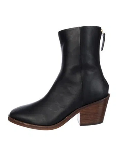Pre-owned Mansur Gavriel Leather Colorblock Pattern Boots In Blue