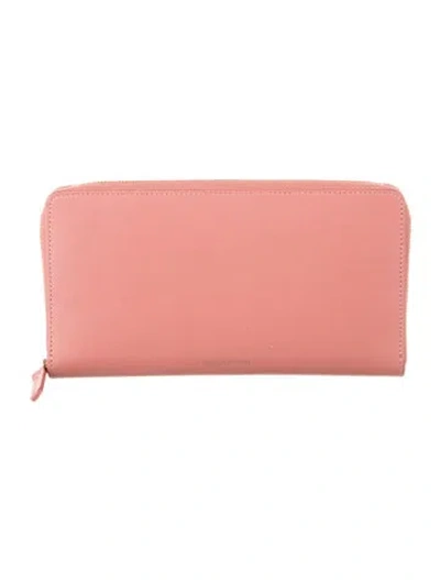 Pre-owned Mansur Gavriel Leather Continental Wallet In Pink