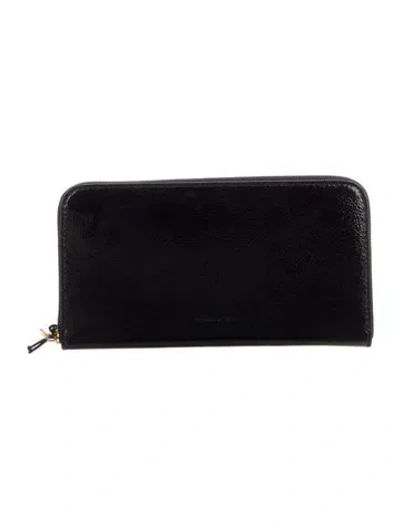 Pre-owned Mansur Gavriel Leather Continental Wallet W/ Tags In Black