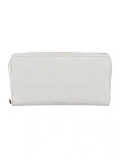 Pre-owned Mansur Gavriel Leather Continental Wallet In White
