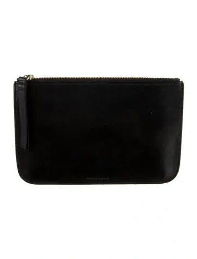 Pre-owned Mansur Gavriel Leather Cosmetic Bag In Black