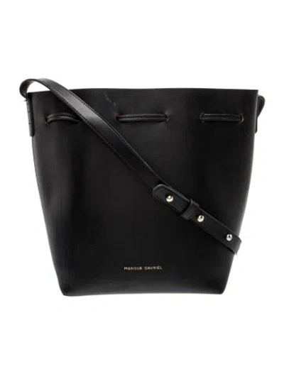 Pre-owned Mansur Gavriel Leather Crossbody Bag In Black