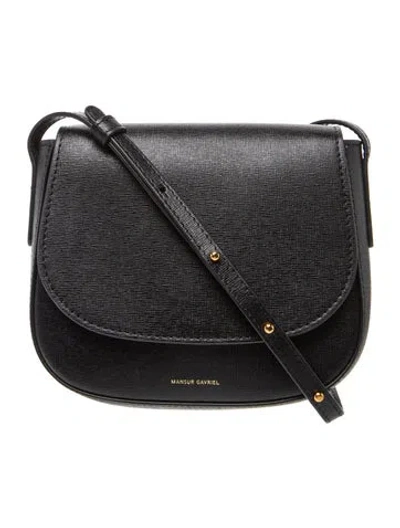 Pre-owned Mansur Gavriel Leather Crossbody Bag In Black