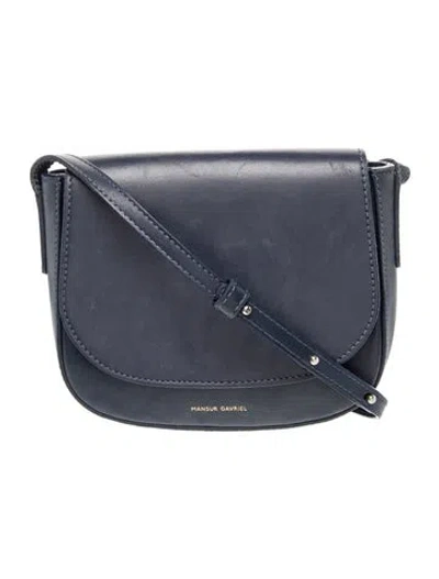 Pre-owned Mansur Gavriel Leather Crossbody Bag In Blue