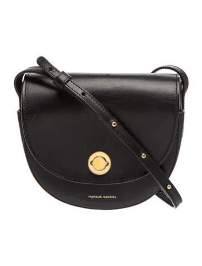 Pre-owned Mansur Gavriel Leather Crossbody Bag Medium In Black