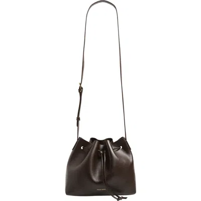 Mansur Gavriel Leather Drawstring Bucket Bag In Black