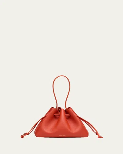 Mansur Gavriel Leather Drawstring Pouchette Top-handle Bag In Red