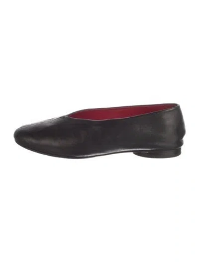 Pre-owned Mansur Gavriel Leather Flats In Black