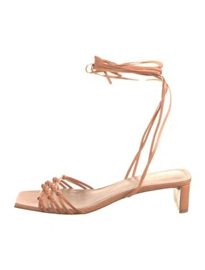 Pre-owned Mansur Gavriel Leather Gladiator Sandals In Brown