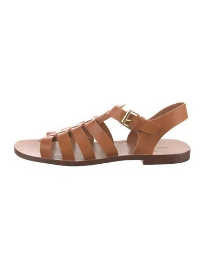 Pre-owned Mansur Gavriel Leather Gladiator Sandals In Brown